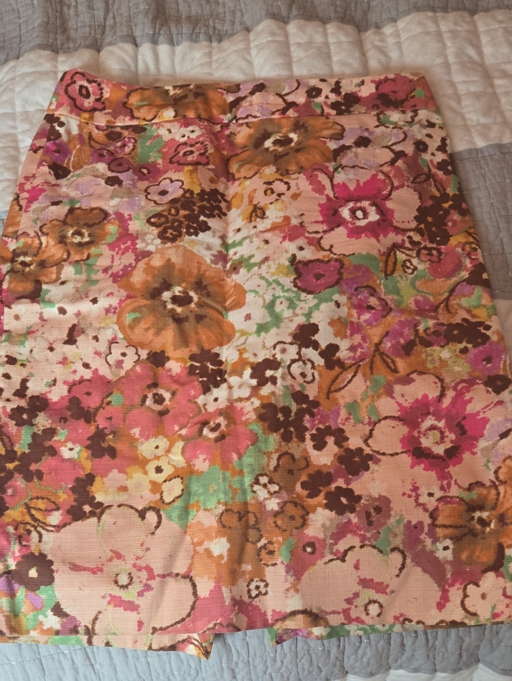 J. Crew Peachy Pink Floral Classic Pencil Skirt